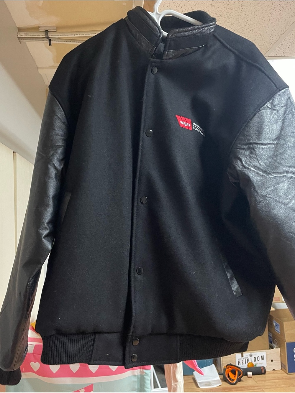 Wayjax Black Varsity Bomber Jacket - Classic Two-Tone Design